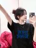 Camiseta Negra de Manga Corta de Seda Helada Estilo Hong Kong para Niñas Verano Nuevo Estilo para Mujer Vintage Holgada Adelgazante Look Cool Top Camiseta
