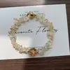 Pulsera de Grava de Cristal Natural de Moda Nueva, Estilo de Nicho de Lujo Ligero para Hombres y Mujeres, Pulsera Irregular de Estilo Trendy Ins