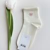 Calcetines para Mujer Estilo Coreano con Estampado de Corazones en Colores Caramelo, Calcetines de Algodón Puro sin Costuras, Absorbentes de Sudor, Resistentes a Olores, Calcetines Antibacterianos de Media Pantorrilla, Calcetines Casuales de Algodón para el Hogar