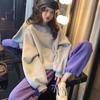 Salt Style Coreano Estilo Esportivo Terno Feminino 2024 Primavera e Outono Nova Moda Casual Solto Gola Redonda Suor Conjunto de Duas Peças da Moda