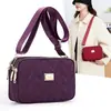 Bolsa de Ombro Cor Sólida em Tecido de Nylon Estilo Japonês e Coreano Versátil para o Dia a Dia da Mulher Bolsa Transversal de Grande Capacidade Bolsa para Compras da Mamãe Bolsa para Celular