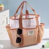 Nova bolsa de praia com vários bolsos, grande capacidade de armazenamento, portátil, para artigos de higiene pessoal, ideal para viagens e natação.