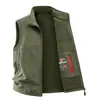 Colete Casual Masculino para Exterior, Estilo Primavera e Outono, Colete com Múltiplos Bolsos e Gola Alta, Soft Shell, Quente, para Pesca e Fotografia, 288