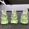 Resina Colorida Brilhante Pintada Micro-Paisagem Animal Fluorescente Figura Decoração de Jardim Coelho do Zodíaco Pedra Luminosa