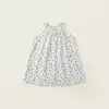 Vestido de Gaze de Algodão Sem Mangas para Meninas 2026 Novo Estilo de Verão Vestido Regata Floral Sem Mangas para Meninas Vestido de Outerwear para Bebê