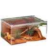 Caja Acrílica Transparente para Cría de Mascotas Cangrejo Ermitaño Escorpión Insecto Caja Ecológica Serpiente Rana Cornuda Araña Lagarto Gecko Caja