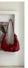 Bolso tipo dumpling retro de pliegues suaves de gran capacidad estilo coreano, bolso de hombro y cruzado versátil y casual con forma de cuerno