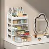 Caixa de Armazenamento de Cosméticos Multifuncional com Desenho de Coroa Gaveta Compartimentada Caixa Organizadora Desktop Doméstico Produtos de Skincare