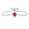 Xiaohongshu Más Vendido Colorido Diamante de Alto Carbono Princesa Redondo Corte Rosa Pulsera Chapada en Oro Real Joyería Transmisión en Vivo Venta Directa