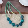 Collar Irregular con Piedras Acrílicas y Perlas, Cadena Sencilla y Elegante para Clavícula, Joyería de Nicho Personalizada de Alta Gama