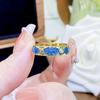 Diseño estético con un sentido avanzado y exquisito, estilo de hada, temperamento, nicho, patrón de esmalte artesanal, solo toma un anillo de esmalte verde