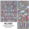Adesivos de Unha Fofos Rosa e Branco com Novo Relevo e Laços Transfronteiriços Adesivos de Laços Simples e Doces para Manicure
