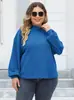 Nova Coleção Outono/Inverno Transfronteiriça Europeia e Americana Tamanho Plus Roupas Femininas Camiseta de Gola Semi-alta Base de Camada Costurada com Flocos para Mulheres Pulôver