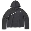 Top listrado com padrão de estrelas retrô americano, coleção primavera/outono masculina, design moderno e nichado, corte cleanfit, estilo high-street, moletom para casal