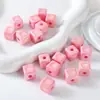 Cuentas Cuadradas con Forma de Corazón Coloridas y Lindas con Goteo de Aceite por Todos los Lados, Materiales para Manualidades de Cuentas DIY para Cadenas de Teléfono, Pulseras y Collares