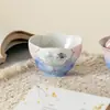 Cerámica Pintada a Mano Diseño de Mariposa-Flor con Patrón de Ventana Taza de Té para Uso Doméstico Taza de Degustación de Juego de Té Kung Fu