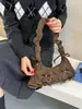 Outono Inverno Suede Retrô Estampa de Leopardo Bolsa de Axila Feminina 2026 Nova Bolsa de Mão Plissada com Laço Bolsa de Ombro Transversal