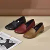 Zapatos de mujer sin cordones con corte bajo, opción de doble uso, nuevo modelo otoño 2026, punta redonda, suela blanda, tacón grueso, mocasines planos cómodos para mujer