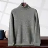 26 Suéter de Cachemir de Cuello Alto para Otoño e Invierno para Hombre Suéter Pulóver Holgado de Color Puro Suéter Base de Punto de Cachemir