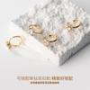 Pendientes Nalan S925 de plata de ley con hebilla elegante para mujer, estilo coreano, con cuatro garras y un diamante, sencillos y combinables, M00319