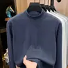 Sudadera de cuello alto medio para hombre con lana y seda, nueva colección otoño/invierno 2026, color liso, casual, cálida, manga larga, capa base