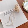 Horquilla con borla de mariposa de metal estilo japonés y coreano, elegante y elegante horquilla con perla para mujer