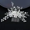 Peine para el Cabello de Perlas y Cristal Blanco Tocado Accesorios para el Cabello de Banquete Tocado de Novia Peine Venta al por Mayor