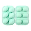 Molde de Silicona Navideño Nuevo Transfronterizo Horneado DIY Creativo Semicírculo Resistente a la Temperatura del Huevo Molde para Pastel de Silicona de 6 Piezas