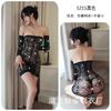 Sansheng Yin Lingerie Sexy Europeia e Americana Hot Drilling Mesh Sexy Saco Saia Quadril Lingerie Vazada Perspectiva Tentação Feminina 5215