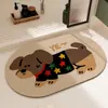 Tapete de chão de lama de diatomáceas, design de desenho animado, antiderrapante, resistente à sujeira, resistente ao desgaste, tapete de chão de banheiro, à prova de respingos para casa, tapete de secagem rápida para pés
