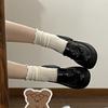 Zapatos pequeños de cuero estilo británico retro para mujer, zapatos de tacón alto de tacón grueso, nuevos mocasines Mary Jane sin cordones al por mayor, suelas gruesas