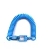Llavero de Resorte para Cable de Teléfono Anillo de Aleación de Color Caramelo Hebilla de Puerta Cuerda de Resorte Pintada en Spray Portatarjetas Retráctil Antipérdida Cordón