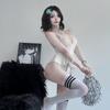 Lingerie Sexy, Uniforme Sexy de Garota Quente Peça Única com Abertura na Virilha, Pura Luxúria, Tentação Apaixonada, Decote Halter, Maiô Suspensor Costas Nuas