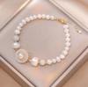 Pulseira Feminina Estilo Japonês-Coreano Fivela Segura Moda Pulseira de Pérolas de Água Doce Internet Celebridade Design Elegante Sentimento Pulseira Jóias Femininas