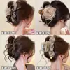 Pinza para el Cabello Grande de Flor Seca Rosa para Cabello Grueso, Estilo Nuevo de Alta Gama 2025 para Mujer Pinza de Tiburón Accesorio para el Cabello