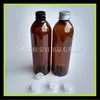 Botella de plástico PET marrón de 250 ml con tapa de aluminio Botella de tónico Botella de loción Botella de rocío puro Botella de líquido Botella desmaquillante