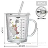 Taza de Leche con Balanza de Dibujos Animados Vaso Celebrado Cibernético Vaso de Agua para Niños con Tapa de Chupon y Asa Taza de Desayuno con Tapa Vaso de Una Sola Capa