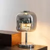 Decoración de lujo ligero, mesita de noche de lujo ligero, sala de estar, estudio, vidrio, ambiente de dormitorio personalizado, lámpara de mesa minimalista italiana