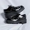 Zapatos de Moda para Hombre de Caña Baja con Punta Cuadrada y Suela Gruesa, Estilo Británico Retro con Cordones, Tendencia Casual para Aumentar la Altura, Zapatos Derby, Venta al por Mayor