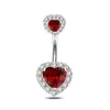 Joia para Piercing de Umbigo Dupla Cabeça Estilo Europeu e Americano, Argola de Umbigo, Botão de Umbigo Colorido Personalizado Alternativo com Diamante, Aço Cirúrgico