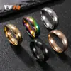 Anillo de Acero Inoxidable de Moda para Mujer, Superficie Brillante de Alta Gama, Anillo Sencillo de Acero de Titanio con Arco Interior y Exterior de 6 mm, Anillo para el Dedo, Joyería para la Mano