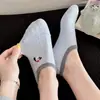 Meias Invisíveis de Corte Baixo para Primavera e Verão para Mulheres, Antiderrapante de Silicone, Respiráveis, Calcanhar Antiderrapante, Bordado com Fio Pontilhado, Meias Invisíveis Sem Costura