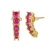 Pendientes Dz de Zirconia Colorida Exquisita para Mujer, Pendientes Sencillos y Únicos con Incrustaciones de Diamante, Accesorios de Moda Elegantes y Modernos al por Mayor