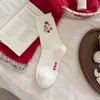 Calcetines Rojos Año del Cordero Calcetines del Año del Zodiaco Calcetines de Media Pantorrilla Sin Costuras para Mujer Calcetines de Año Nuevo 2027 Regalo para el Año Nuevo Chino Calcetines Rojos
