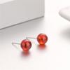 Versión coreana de aretes de plata esterlina S925 con granate natural, moda transfronteriza, temperamento, comodín, joyería para la oreja para niña al por mayor