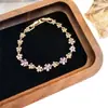 Pulsera con Cierre Súper Brillante de Zirconia de Color Ovalada, Diseño de Nicho de Lujo Ligero, Sensación de Alta Gama, Joyería Versátil y Exquisita