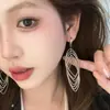 Aretes de Aleación con Líneas Ultraligeras, Ganchos de Espiga de Trigo de Nuevo Estilo, Aretes de Trenzado Cruzado Ondulado de Gama Alta