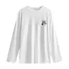 Camiseta Longa de Manga Longa Estilo Coreano Preguiçoso de Algodão Puro Branco para Mulheres, Nova Coleção Primavera 2026 Solta Casual Versátil Camisa Base Top