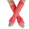 Red de pesca de malla gruesa guantes elásticos fábrica al por mayor guantes largos sexys punk medio dedo guantes de etiqueta para discoteca transfronterizo