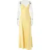 Novedades de principios de otoño europeas y americanas: Vestido Sexy de Tirantes Finos con Escote Bajo, Vestido Largo con Estilo de Chica Atrevida, Sensación de Lujo, Ceñido a la Cintura, Vestido sin Espalda